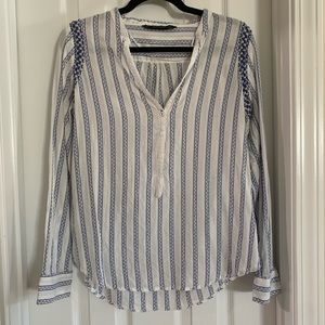 Zara Long Sleeve Striped Blouse
